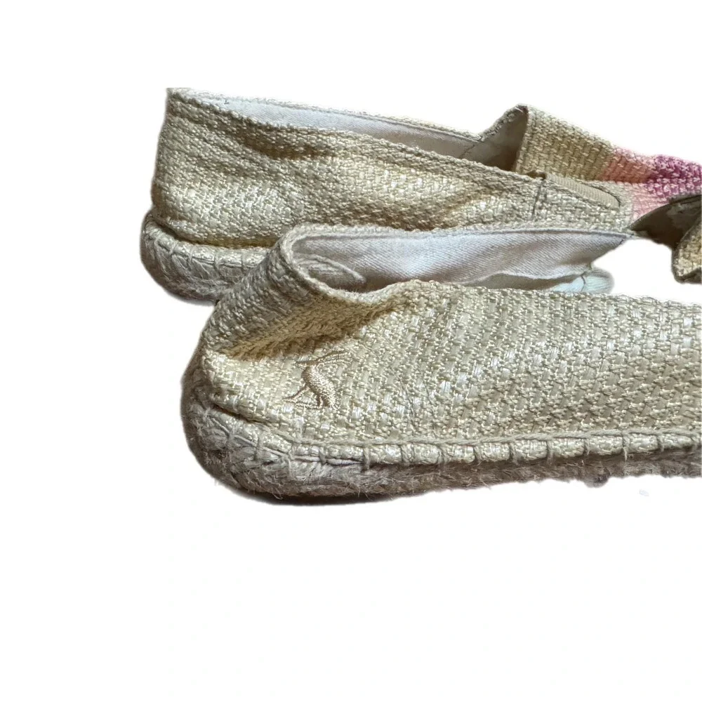 Joules Espadrille Flats Womens Beige Pink‎ Excellent Woven Slip On Shoes